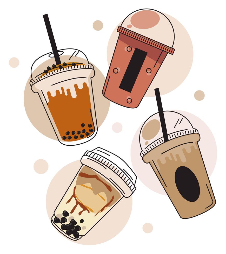 four bubbles milks vector