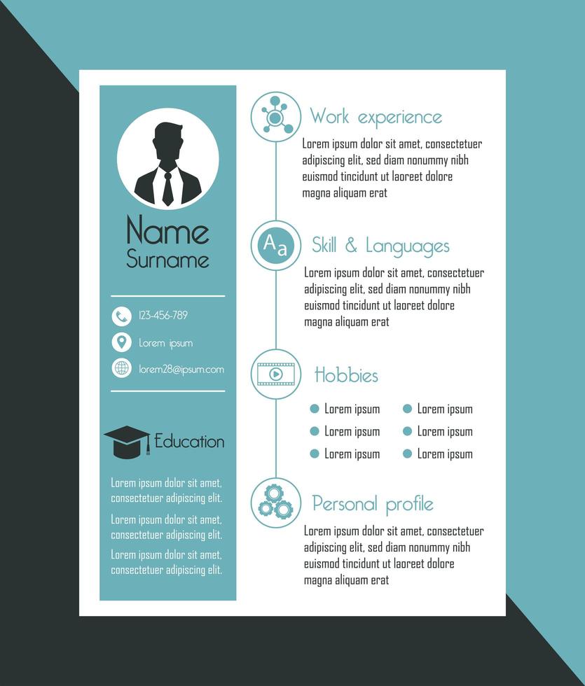 man cv template vector