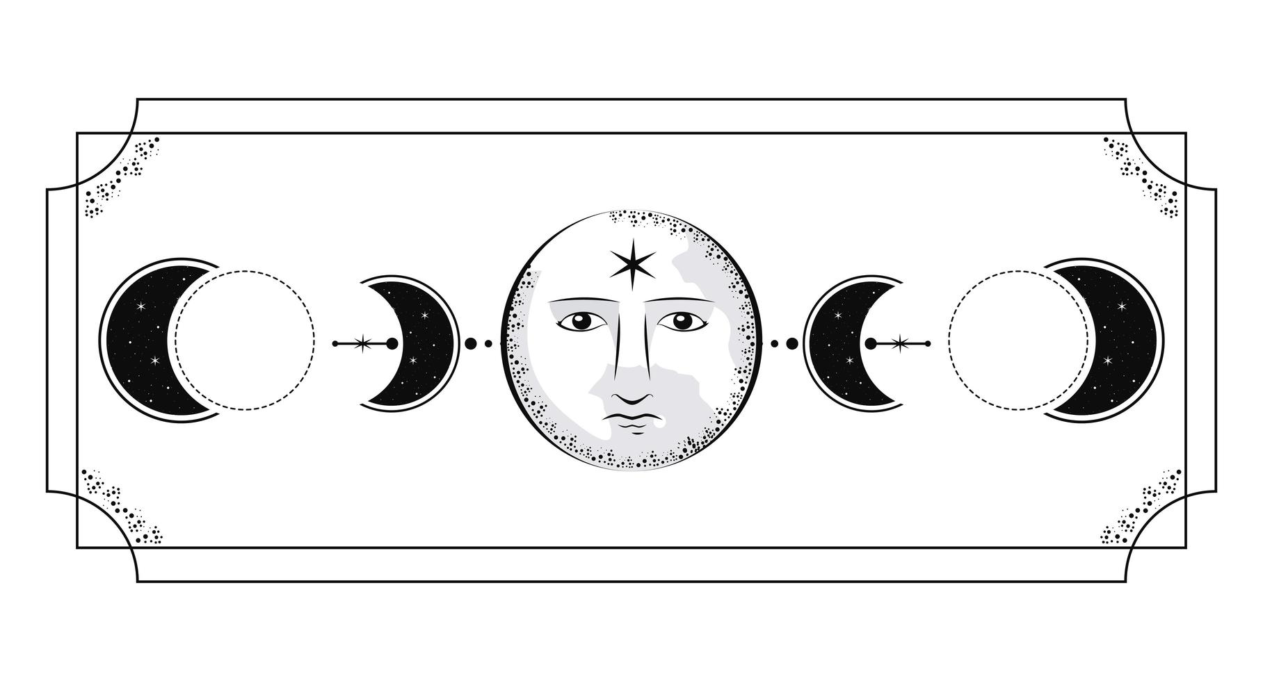 marco de fases lunares vector