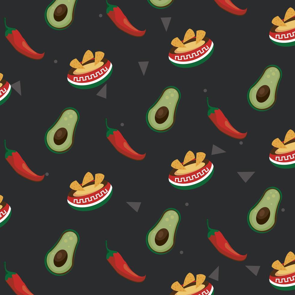 mexican food pattern vector