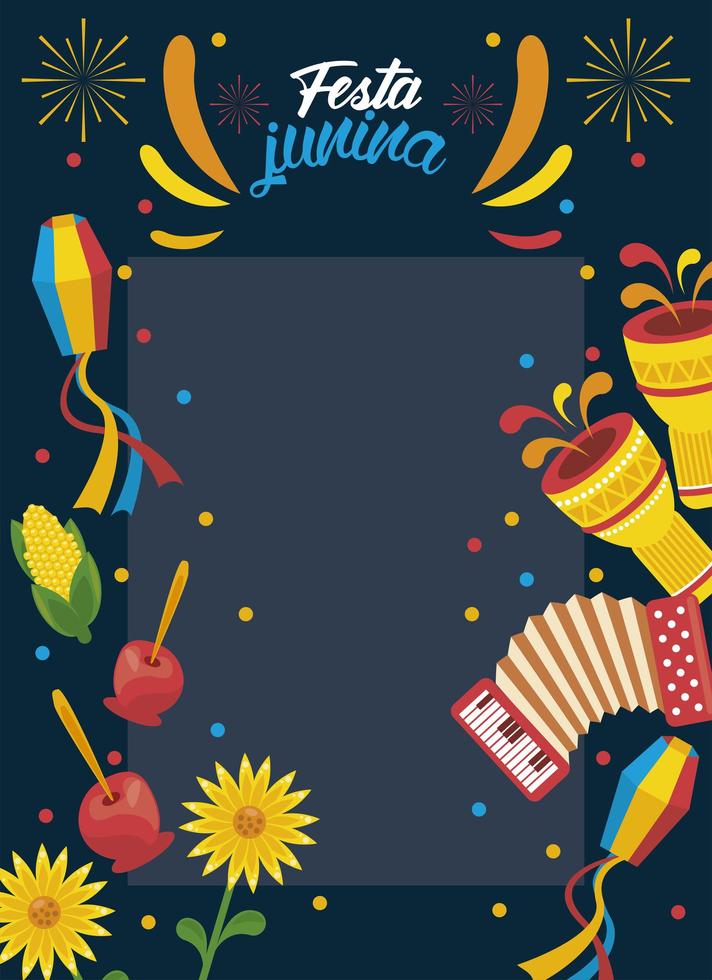 festa junina words vector