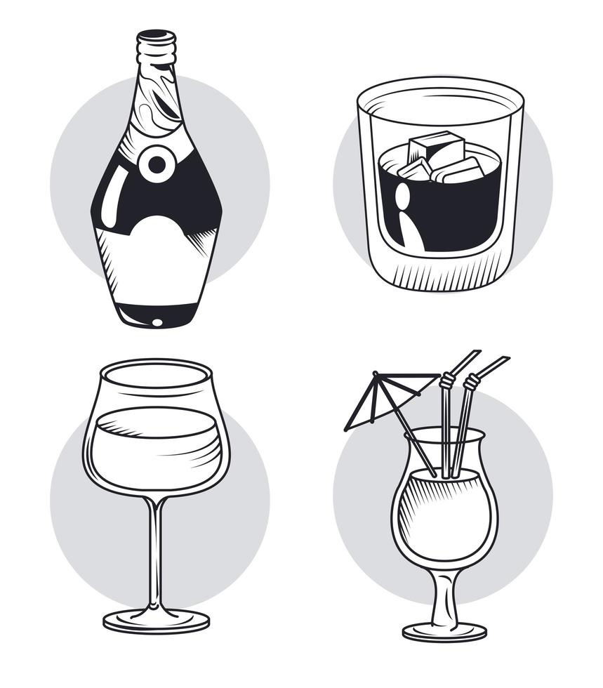 whiskey and drinks vector