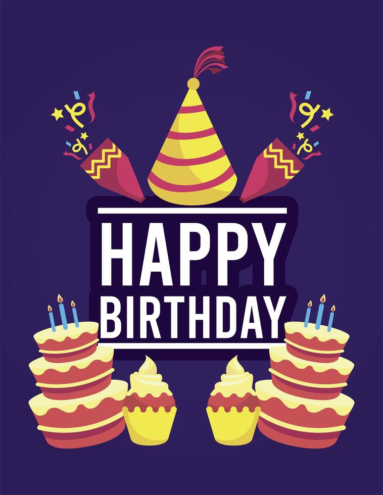 happy birthday card vector