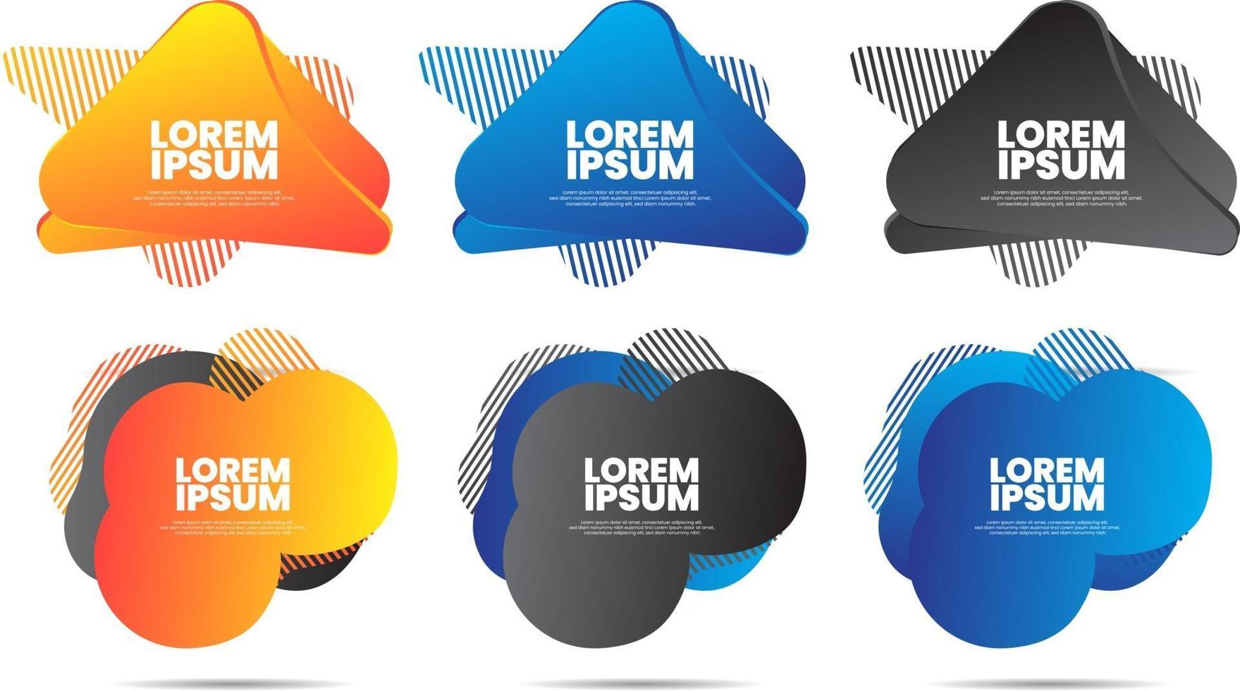 set of Dynamic colorful texture overlapped background vector