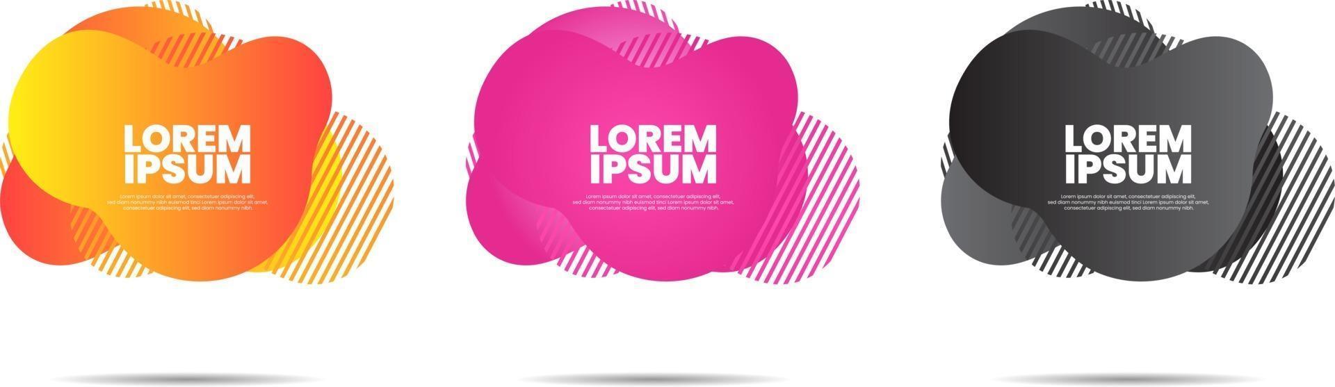 set of Dynamic colorful texture overlapped background vector