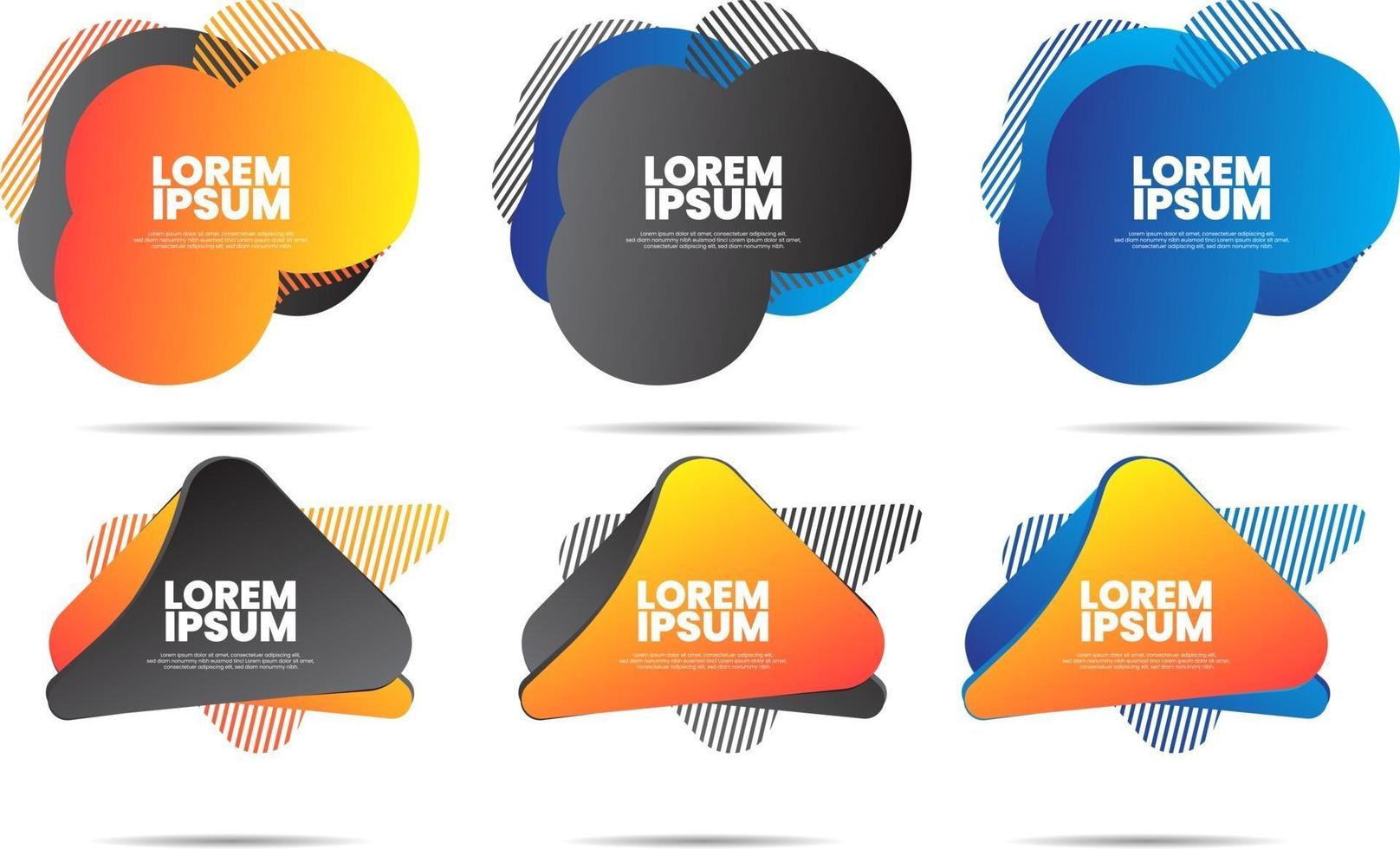 set of Dynamic colorful texture overlapped background vector