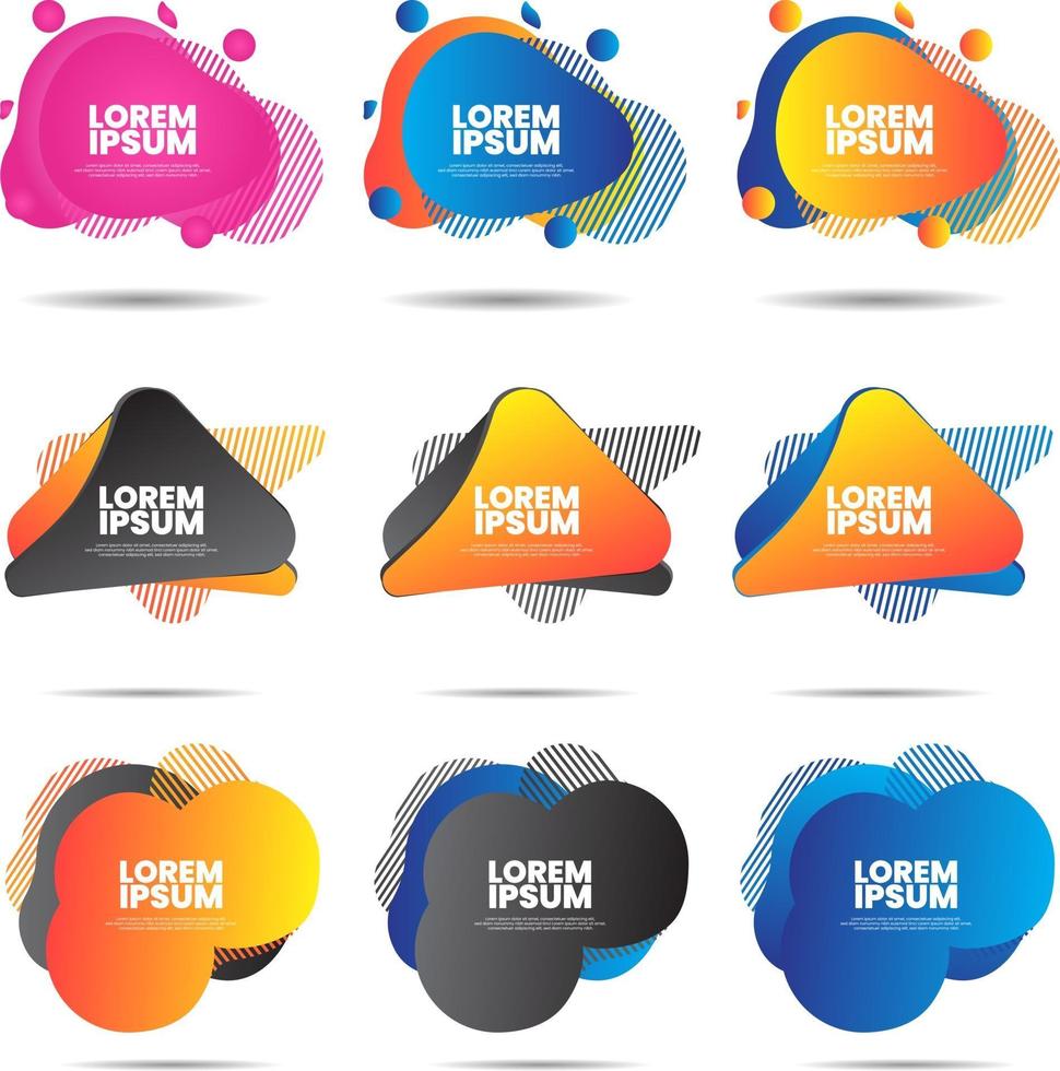 set of Dynamic colorful texture overlapped background vector