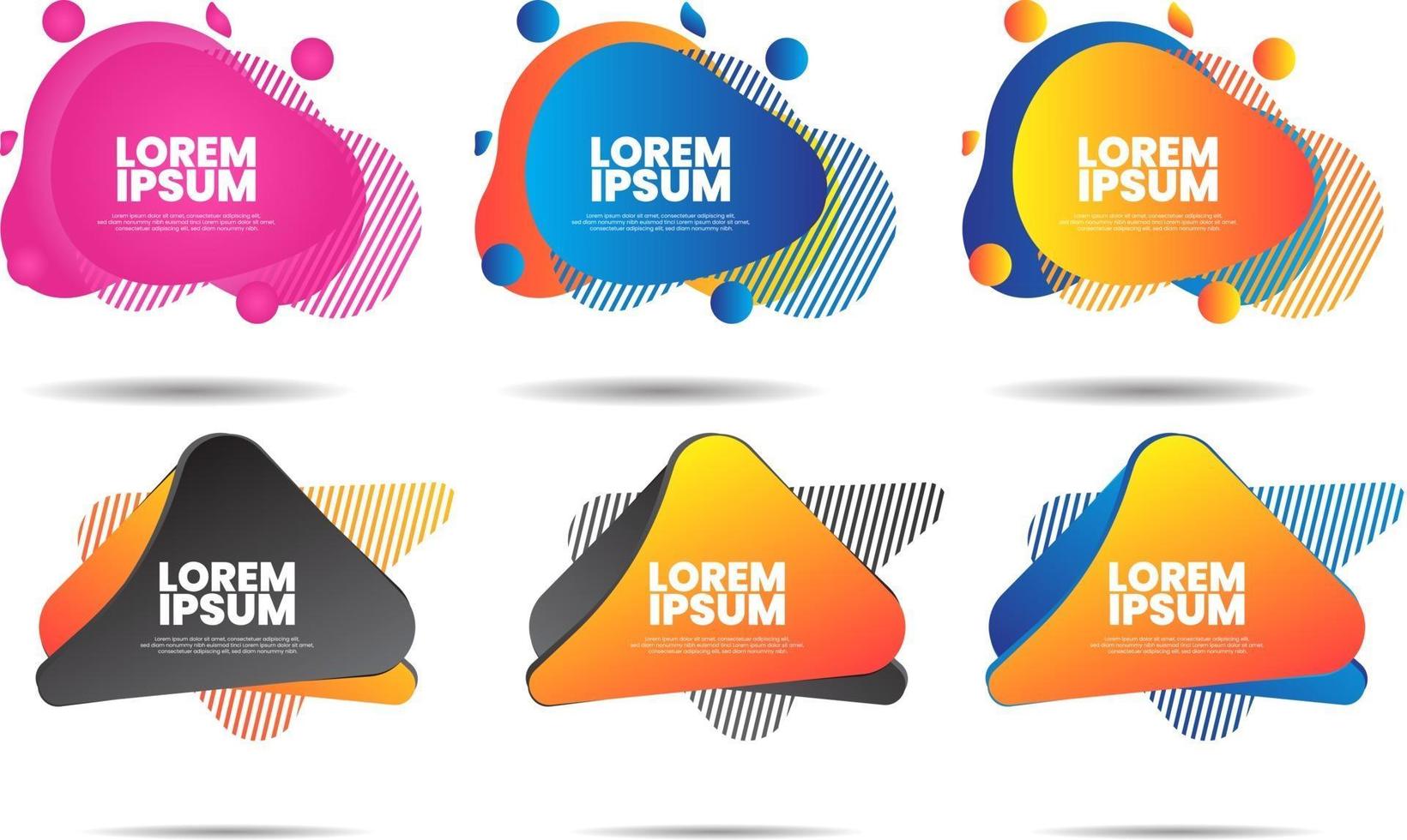 set of Dynamic colorful texture overlapped background vector
