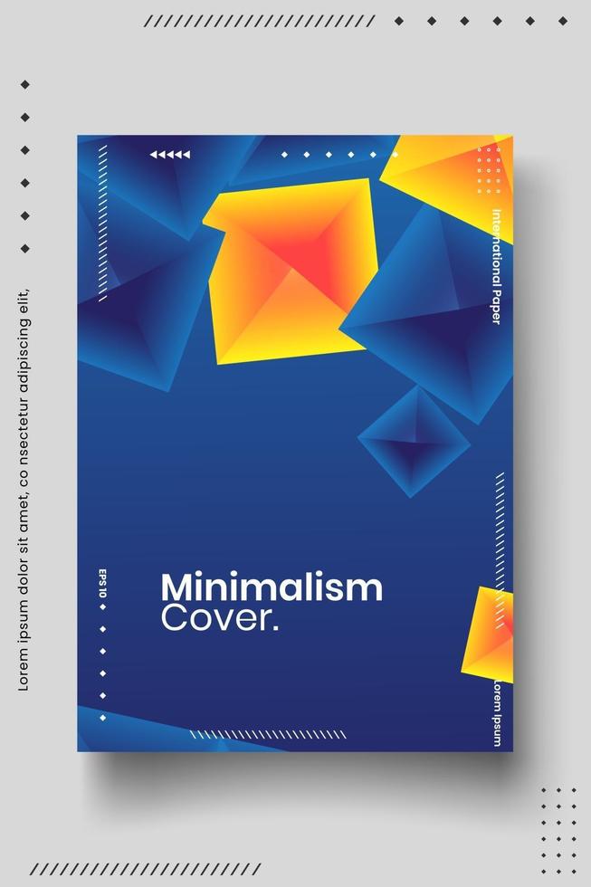 Cover design template set with abstract lines modern different color gradient style on background vector