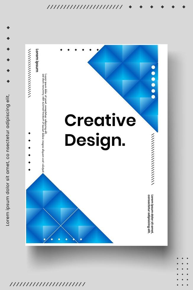 Plantilla de diseño de portada con líneas abstractas estilo moderno degradado de color diferente en el fondo vector