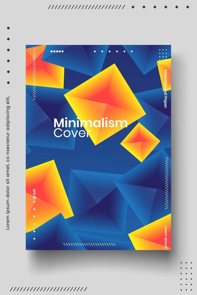 Cover design template set with abstract lines modern different color gradient style on background vector