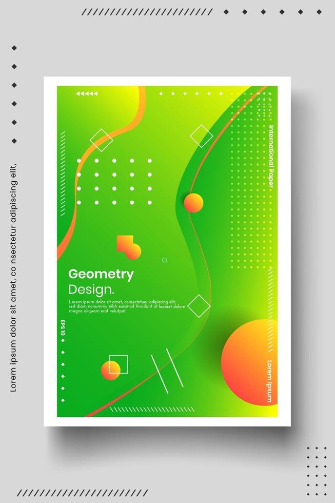 Cover design template set with abstract lines modern different color gradient style on background vector