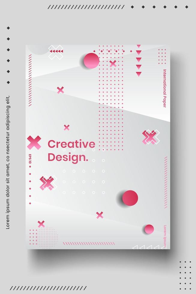 Cover design template set with abstract lines modern different color gradient style on background vector