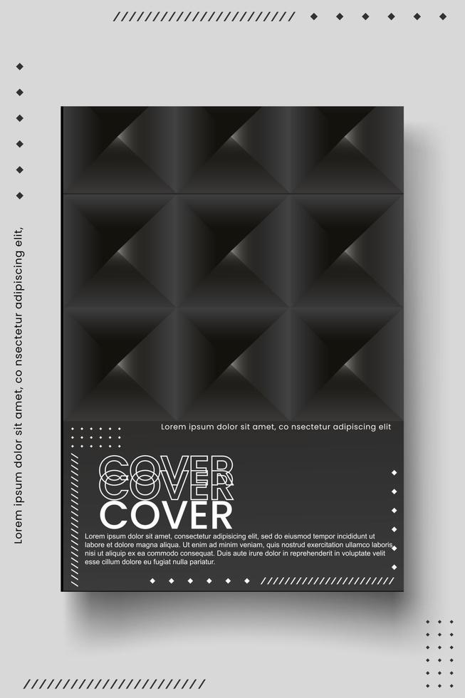 Plantilla de diseño de portada con líneas abstractas estilo moderno degradado de color diferente en el fondo vector