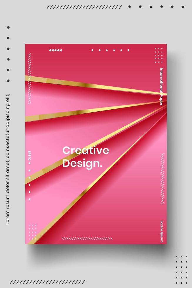 Cover design template set with abstract lines modern different color gradient style on background vector