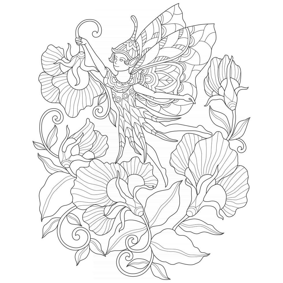 hadas y flores dibujadas a mano para libro de colorear para adultos 2502876 Vector en Vecteezy hadas y flores dibujadas a mano para libro de colorear para adultos 2502876 Vector en Vecteezy
