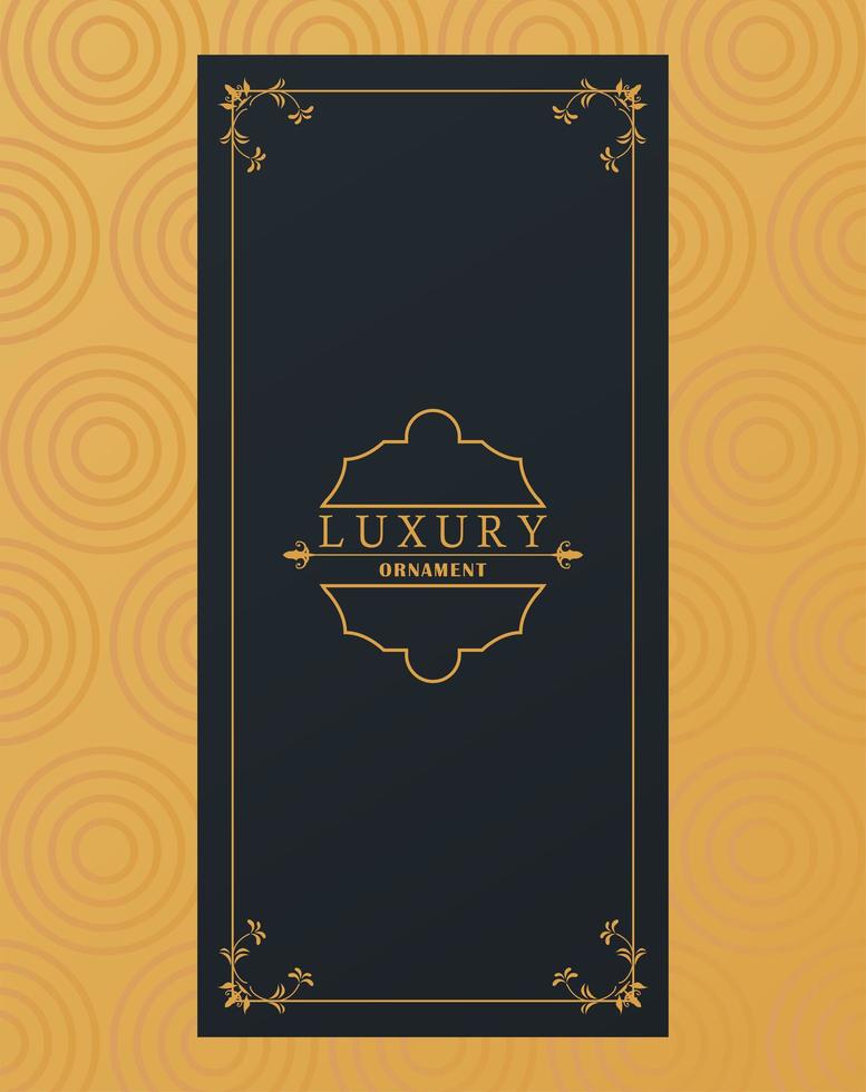 luxury golden frame victorian style in yellow background vector