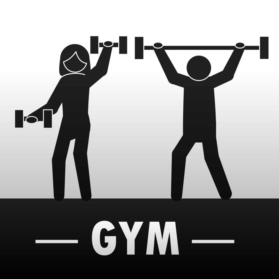 gimnasio gente deporte vector