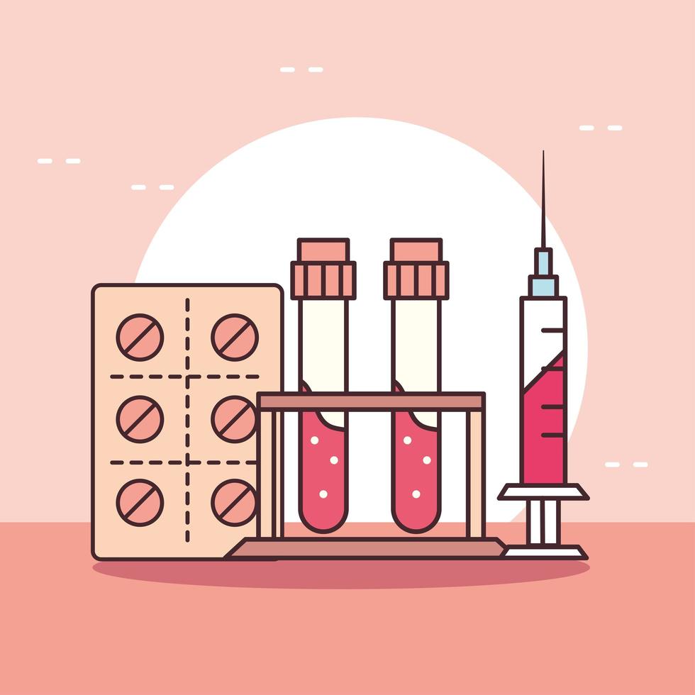 medical syringe flasks vector