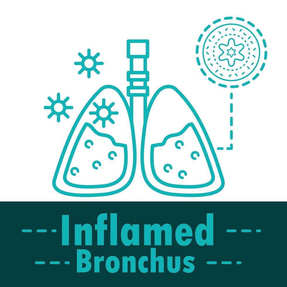 asthma inflamed bronchus vector