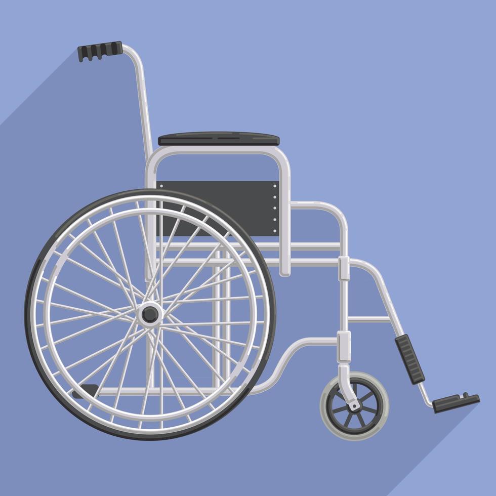 Flat Veteran Disabled Hospital Wheelchair Design Cartoon Style vector