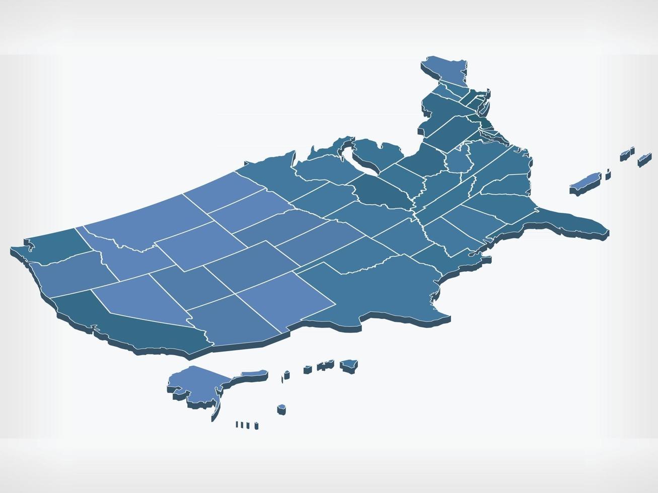 Estados Unidos mapa Estados Unidos América dibujo vectorial aislado isométrico vector