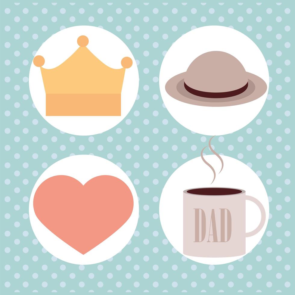 fathers day icons vector