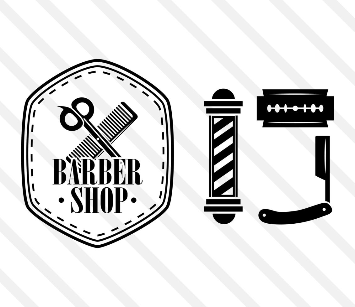 barber shop icons vector