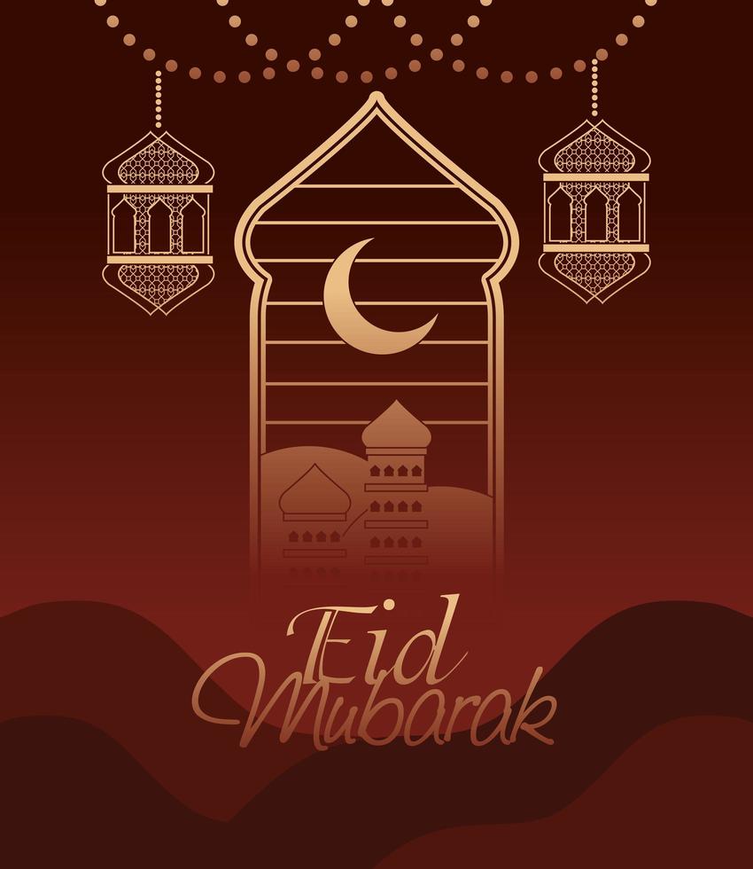eid mubarak greeting vector