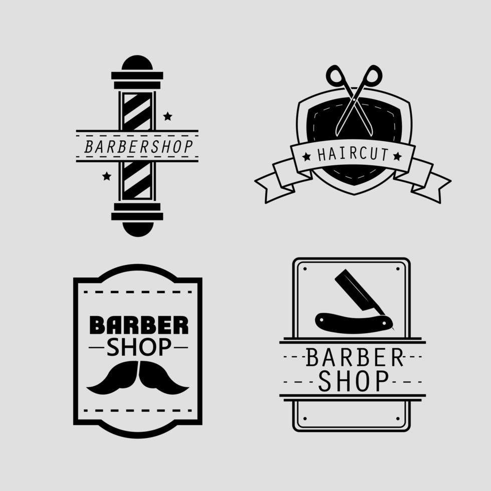 barber shop labels vector