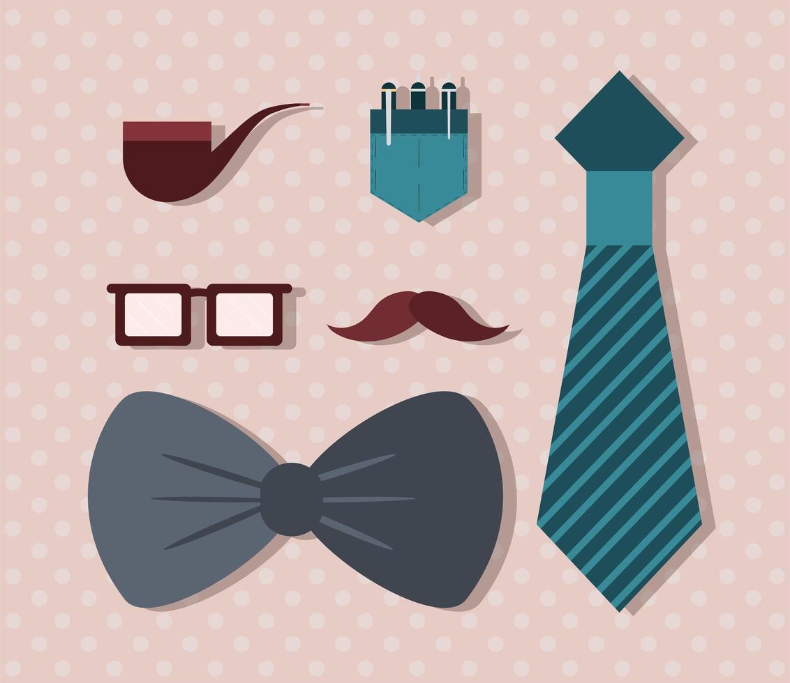 fathers day set vector