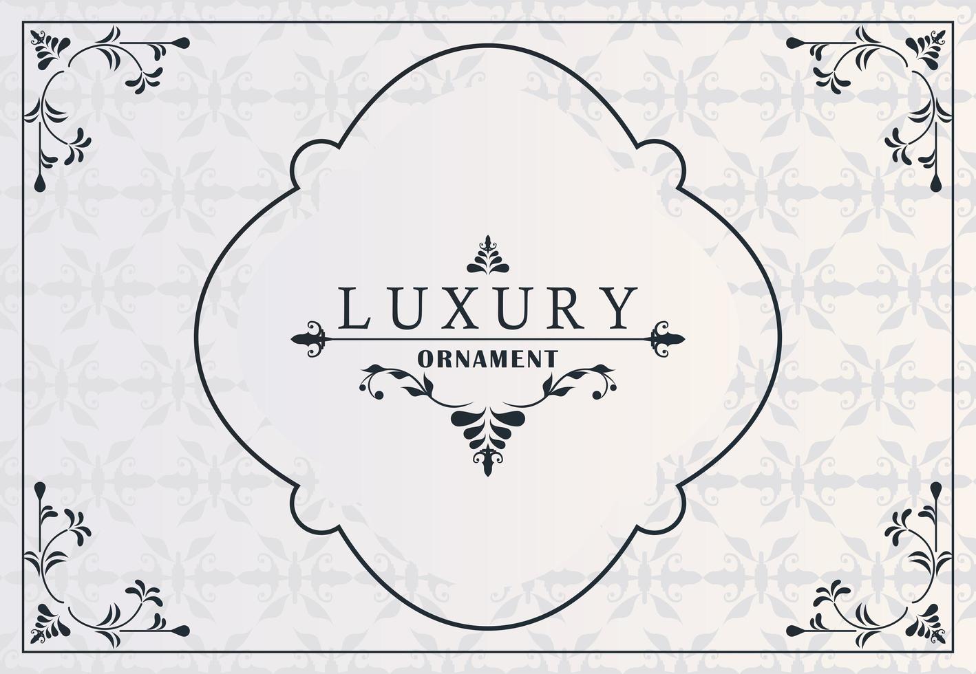 luxury frame with victorian style in gray background vector