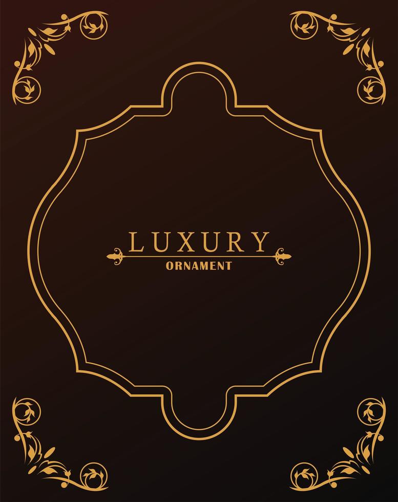 luxury golden frame victorian style in red wine background vector