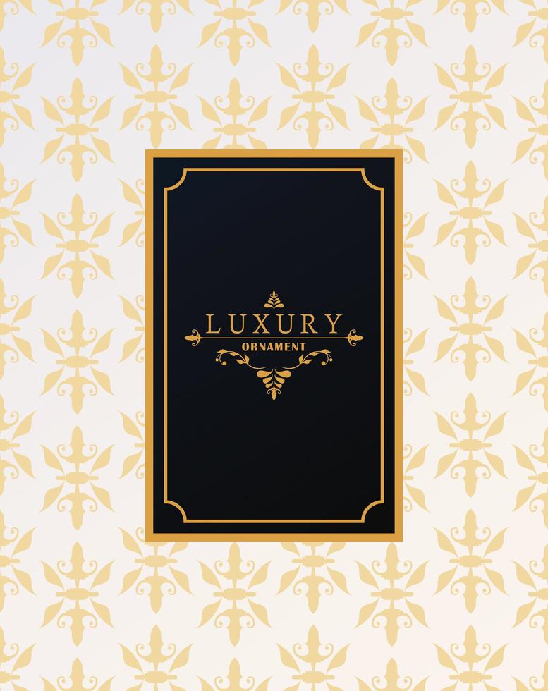 luxury frame with victorian style in golden figures background vector