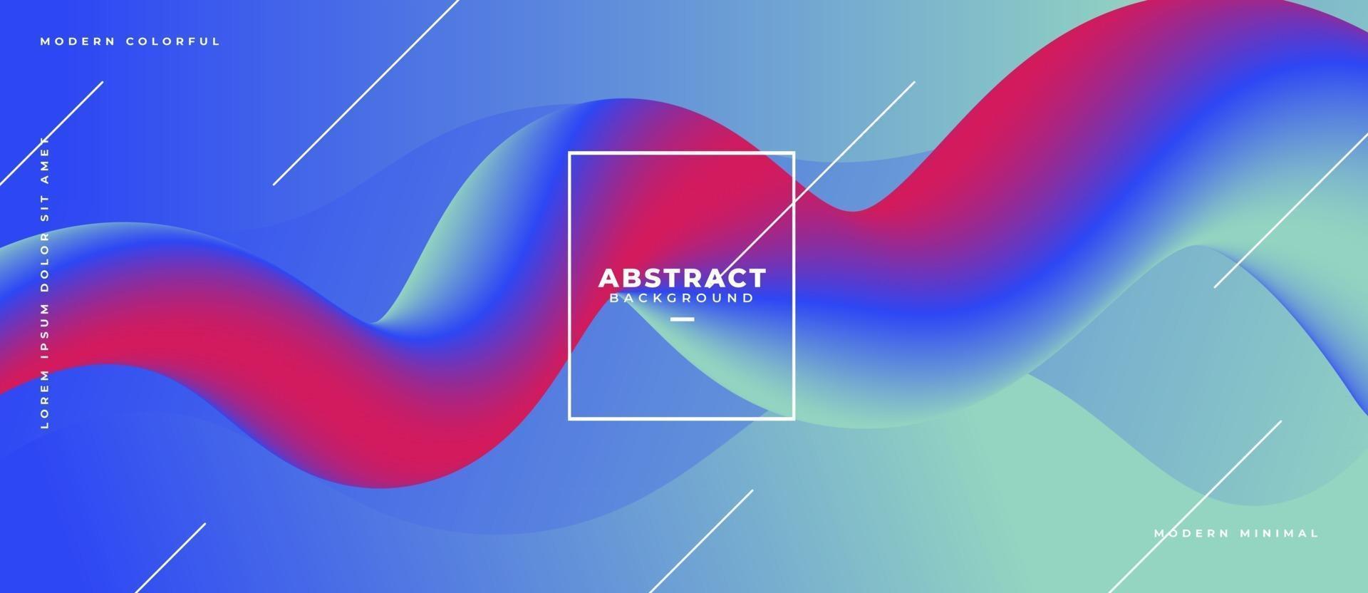 Abstract fluid 3d flowing shape path with moving lines on gradient dynamic background vector