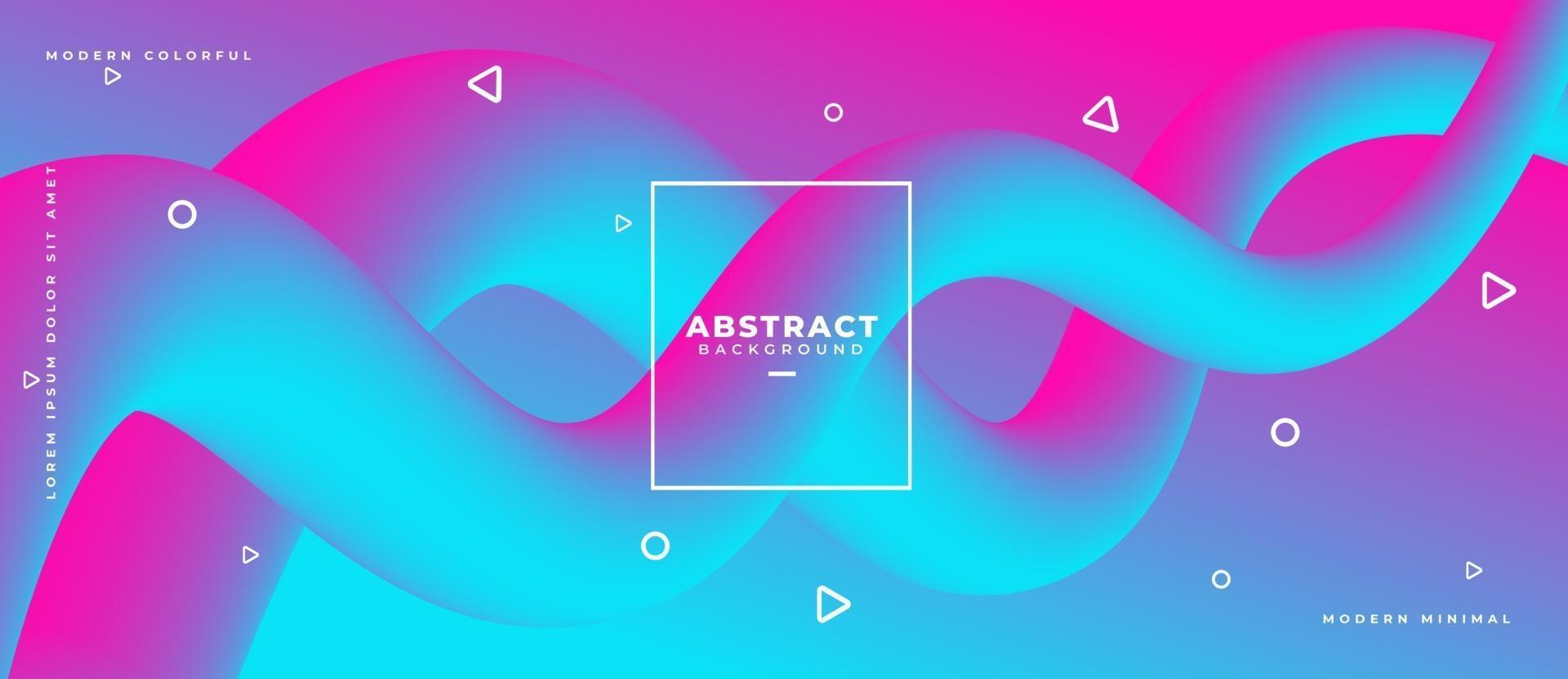 Abstract two curved flowing fluid shape path with geometric shape on gradient dynamic background vector