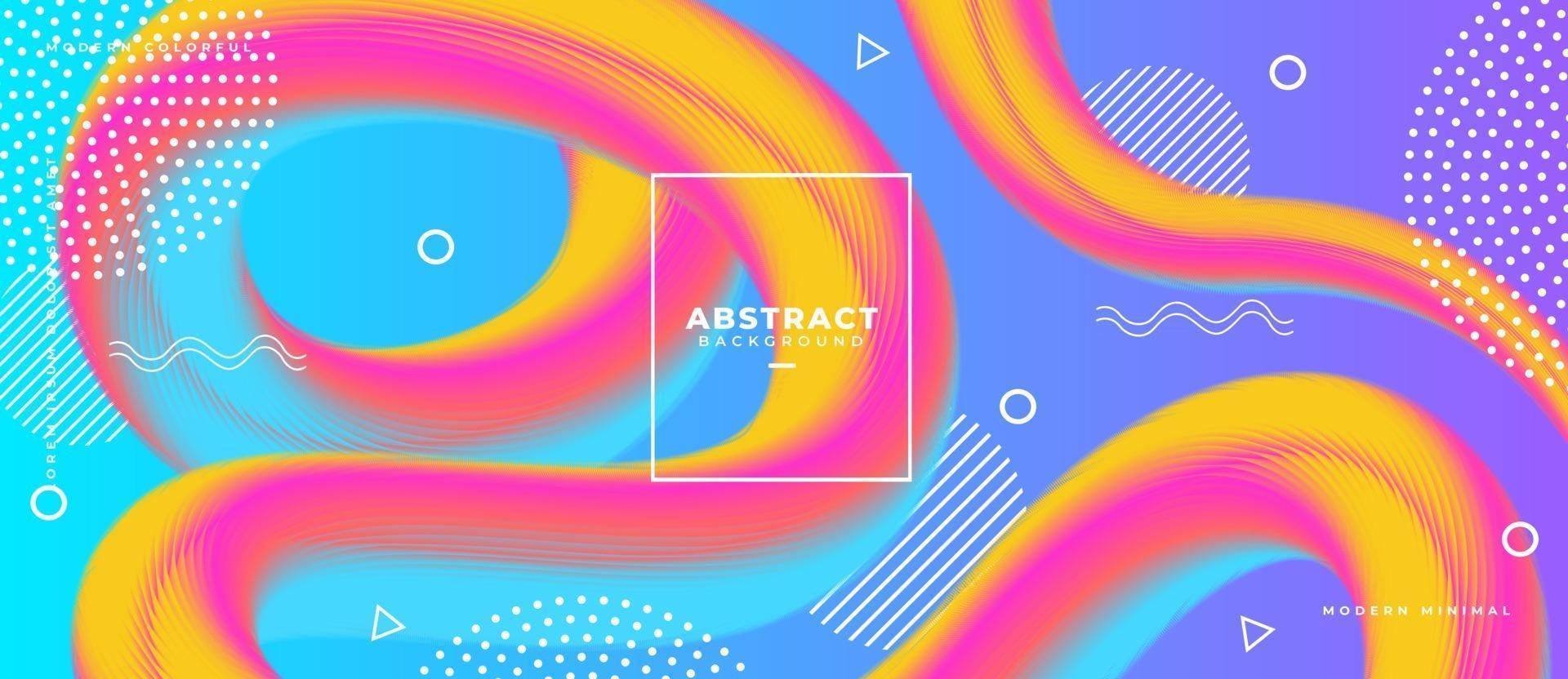 Abstract geometric shape and lines flowing on curves gradient fluid shape path background vector