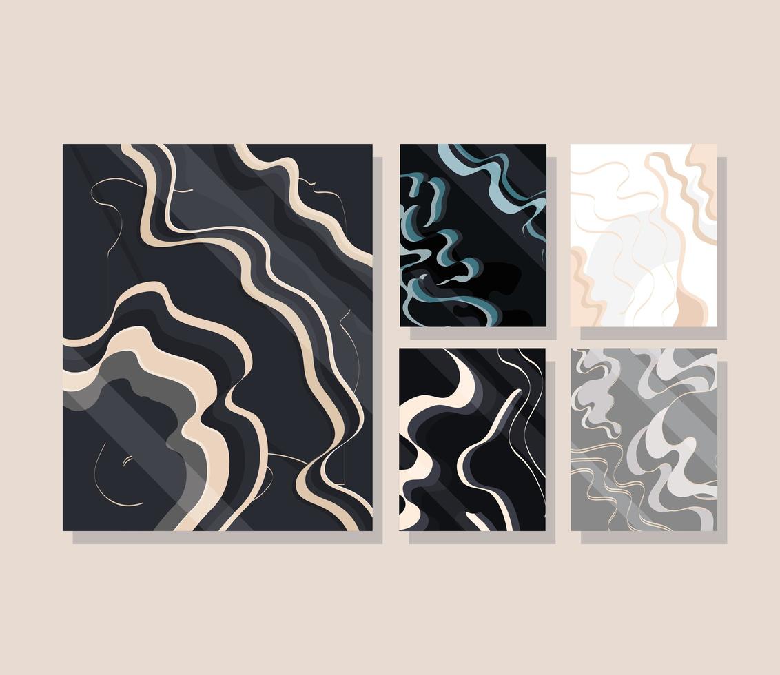 marble elegant set vector