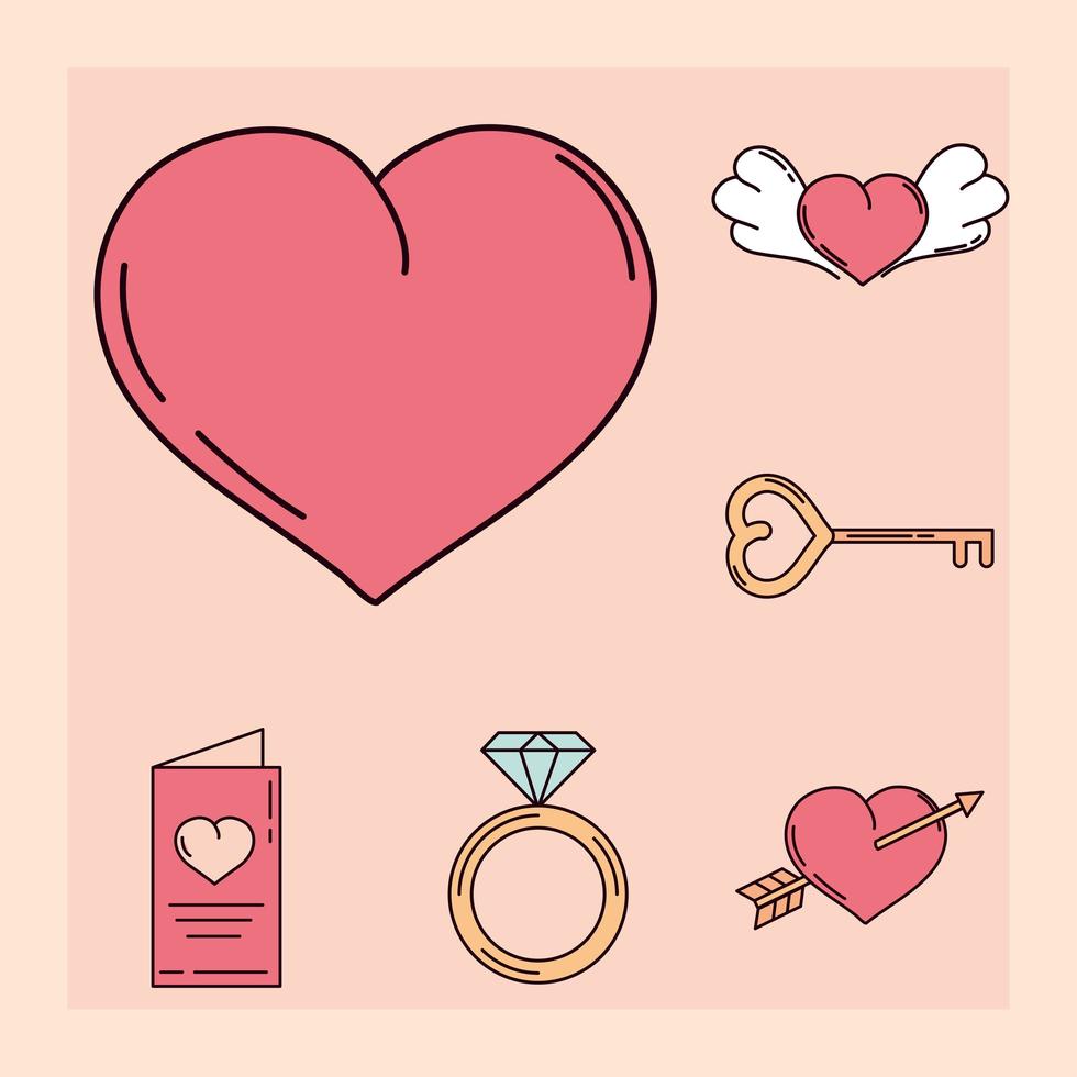 love romance set vector