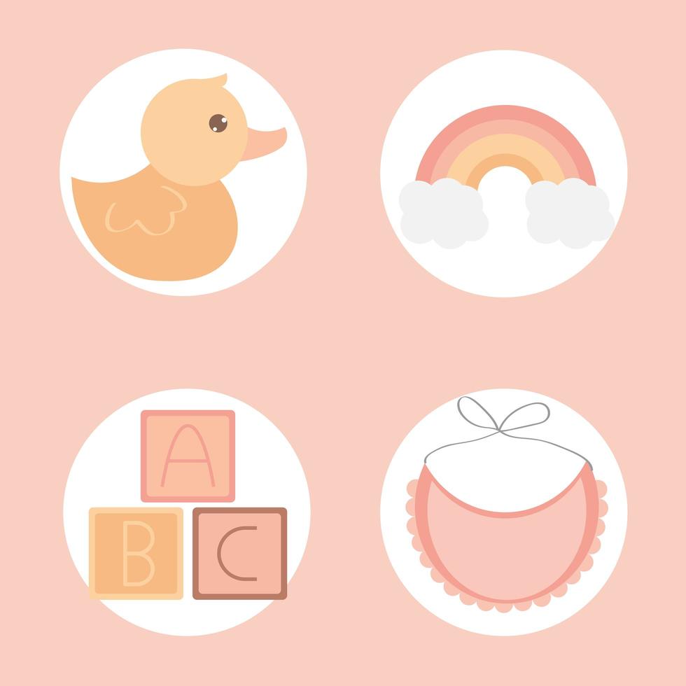iconos de baby shower vector