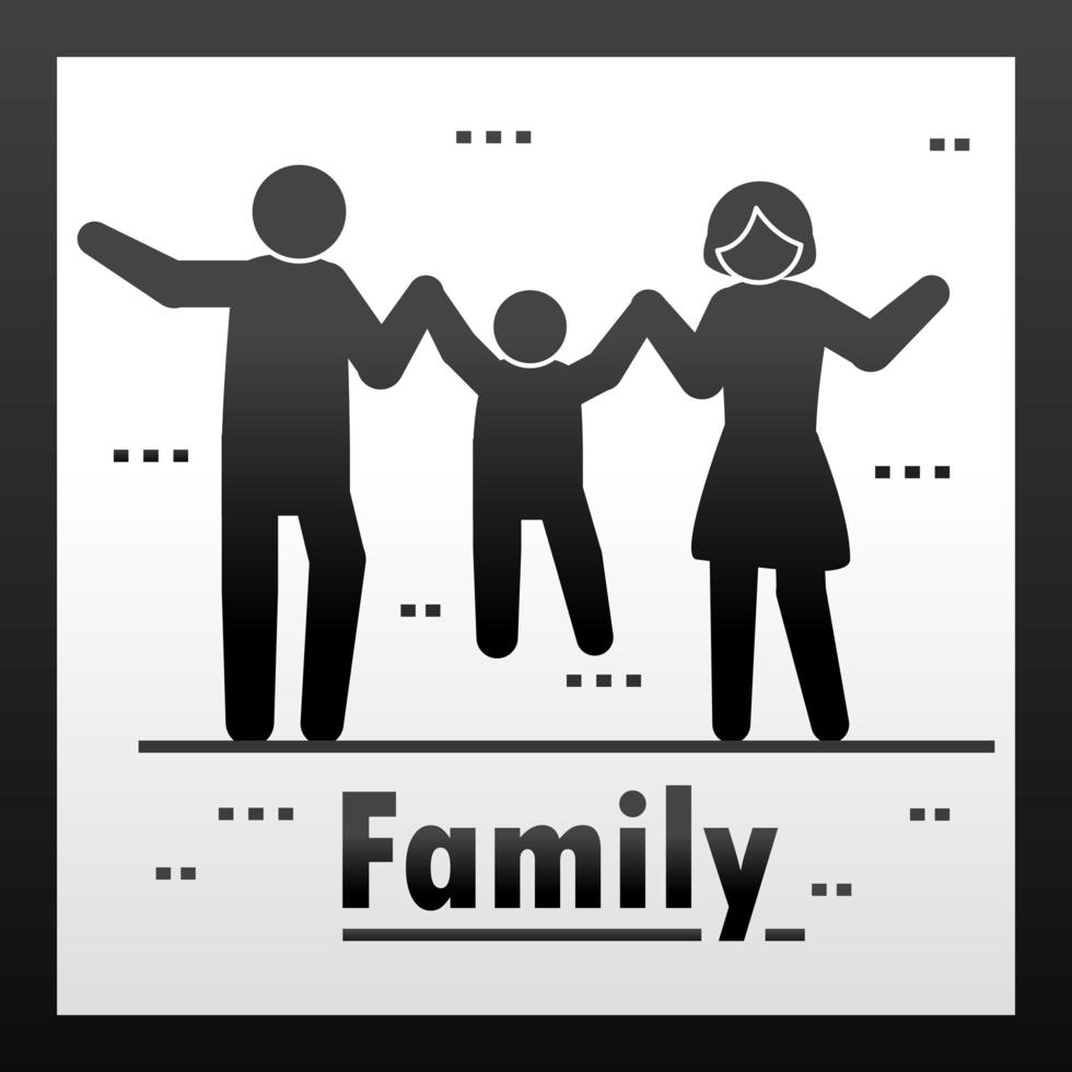 family pictogram style vector