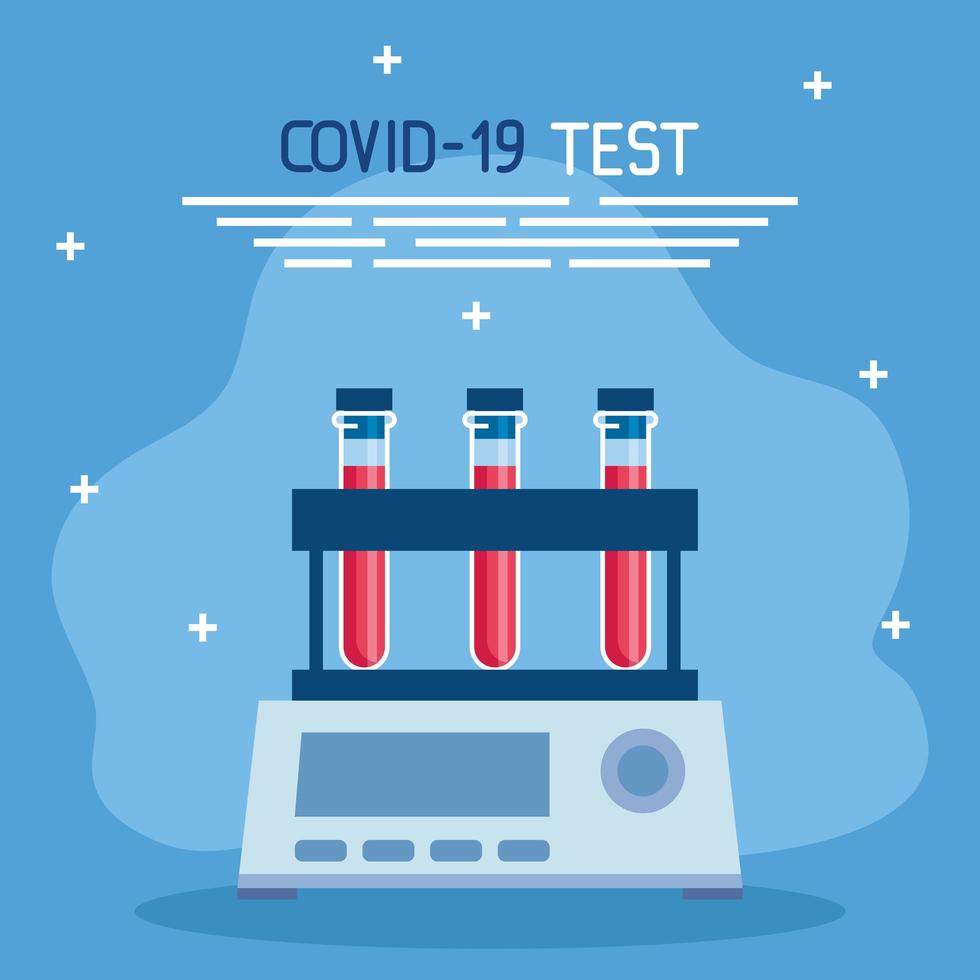 covid 19 virus test tubes vector design