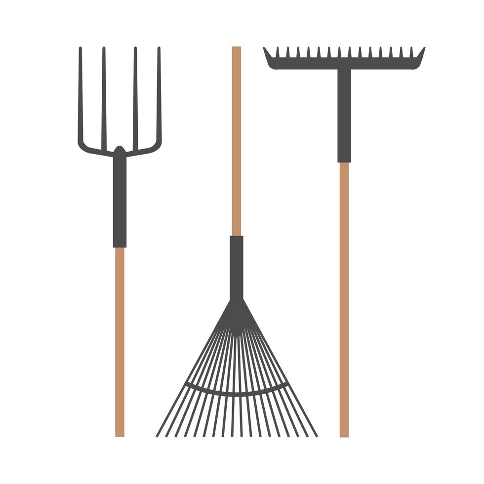 Gardening rake set vector design