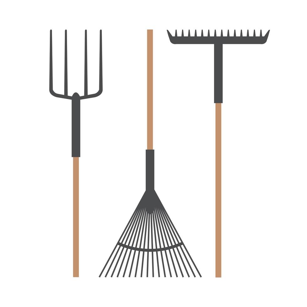 Gardening rake set vector design