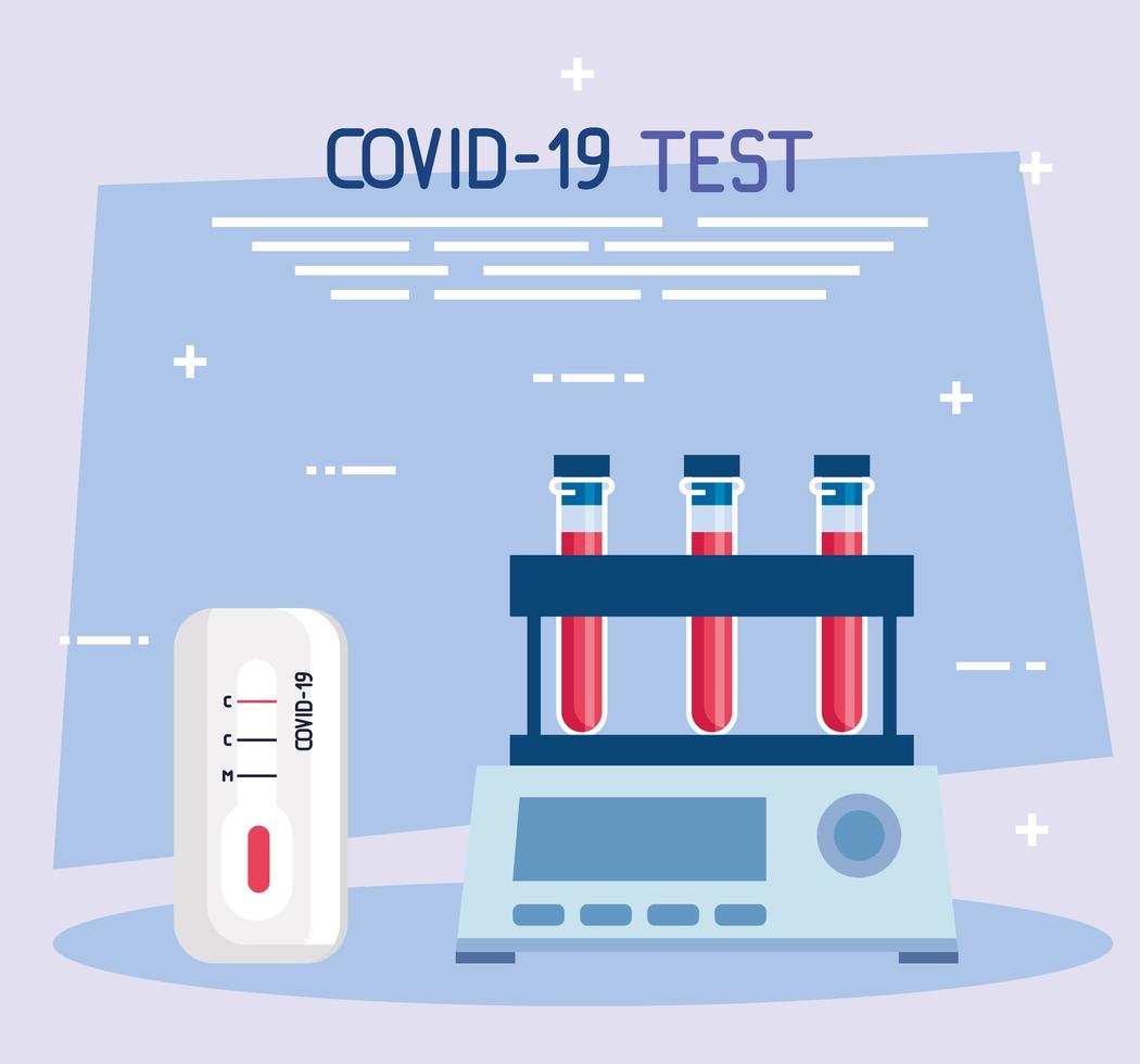 covid 19 virus test tubes vector design