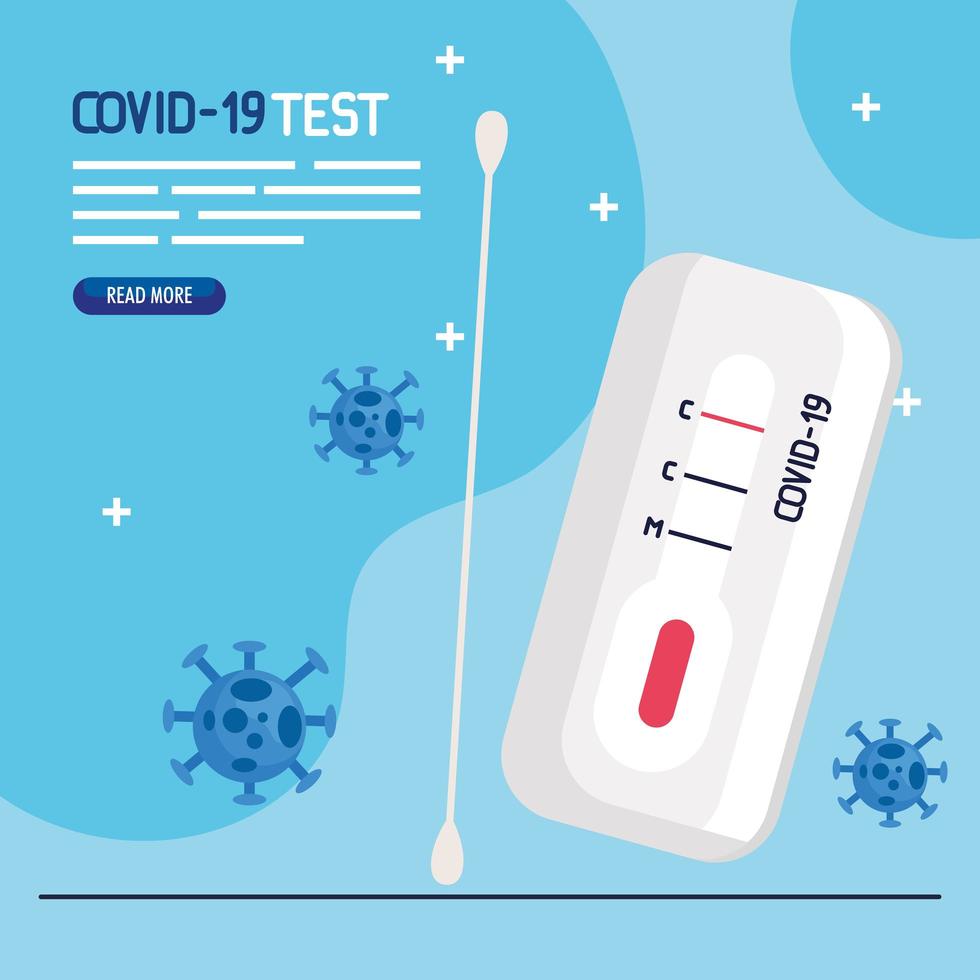 covid 19 virus test swab vector design