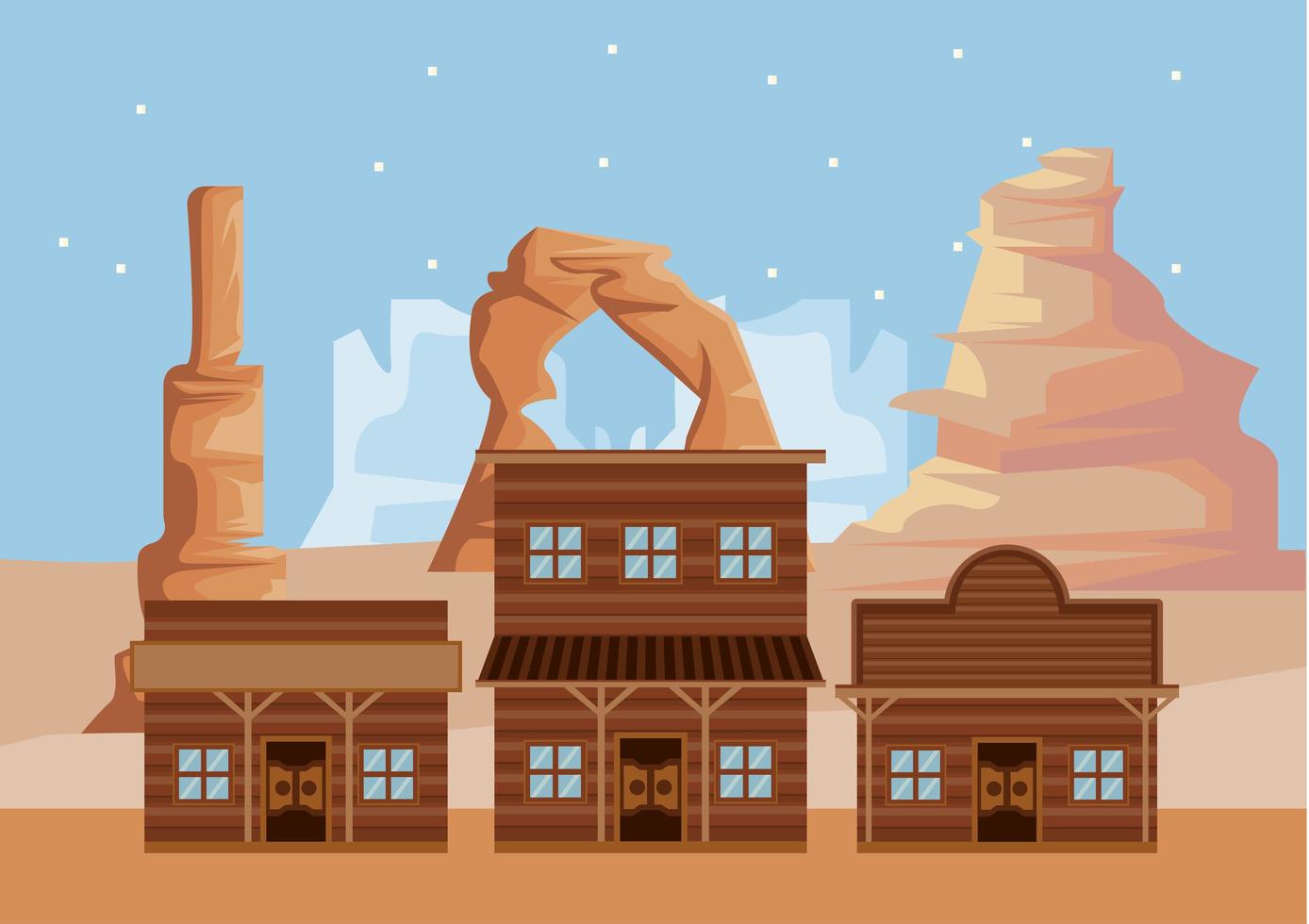 wild west city vector