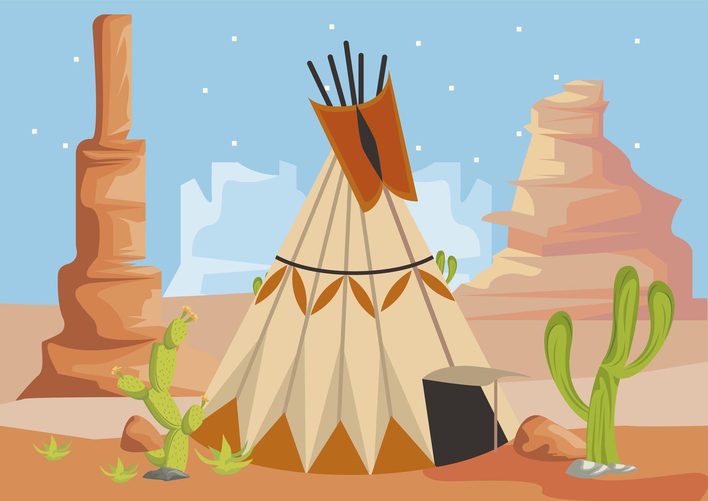 wild west scene vector