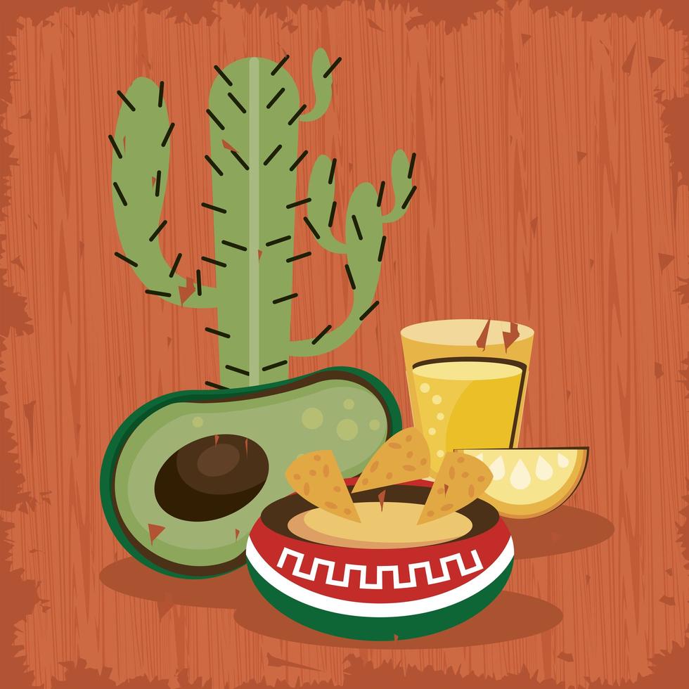 icons mexican celebration vector