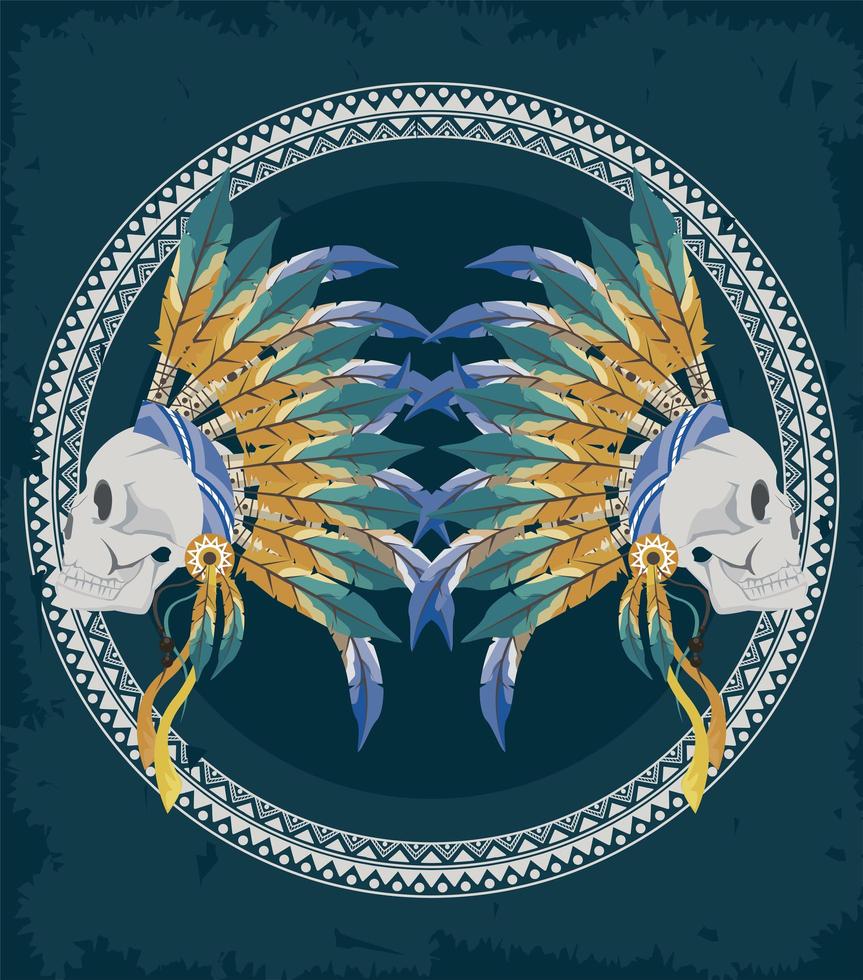 indians war bonnets vector